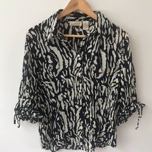 Fun Animal Print / Abstract Print Sheer Blouse